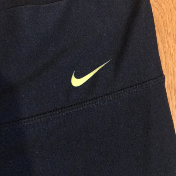 Nike Black Leggings Small S Dri-fit Neon Zipper - Picture 2 of 10